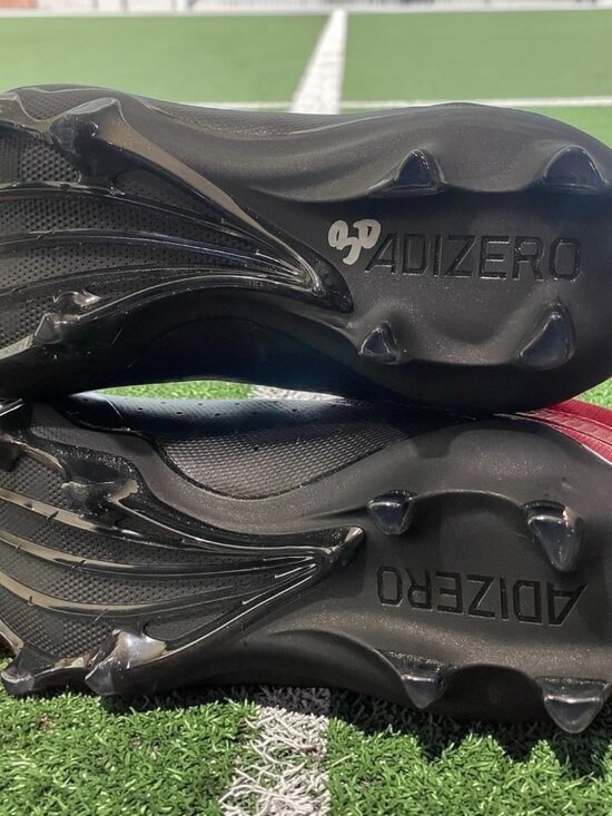 Adizero Chaos Football Linemen Cleats Red Black (IE3999) Men’s Size 9 main image 8